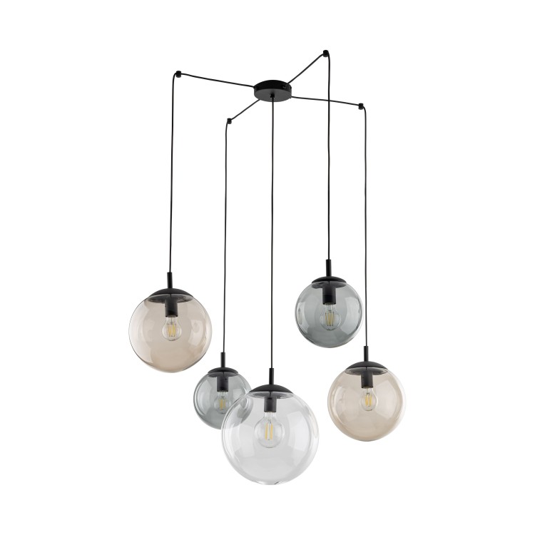 ESME MIX Lampa wisząca 5 4796 TK Lighting Czarny Transparentny, Brązowy, Grafitowy