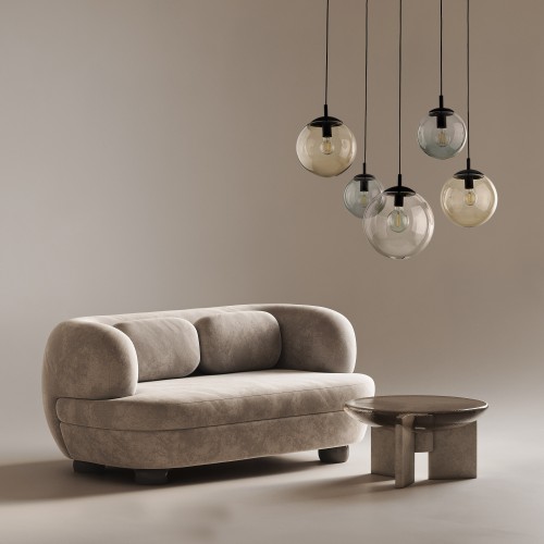 ESME MIX Lampa wisząca 5 4796 TK Lighting Czarny Transparentny, Brązowy, Grafitowy
