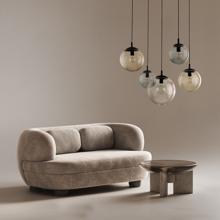 ESME MIX Lampa wisząca 5 4796 TK Lighting Czarny Transparentny, Brązowy, Grafitowy