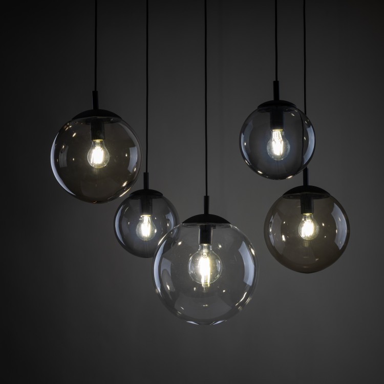 ESME MIX Lampa wisząca 5 4796 TK Lighting Czarny Transparentny, Brązowy, Grafitowy