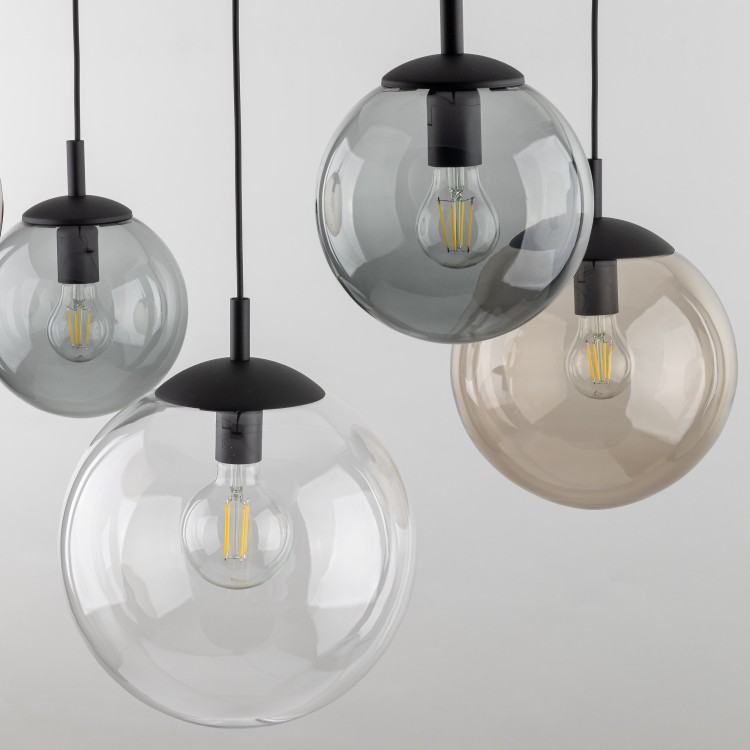 ESME MIX Lampa wisząca 5 4796 TK Lighting Czarny Transparentny, Brązowy, Grafitowy