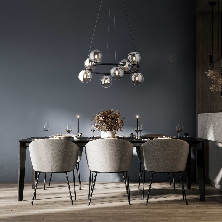 ANABELLE Lampa wisząca 8 6844 TK Lighting Czarny Grafitowy