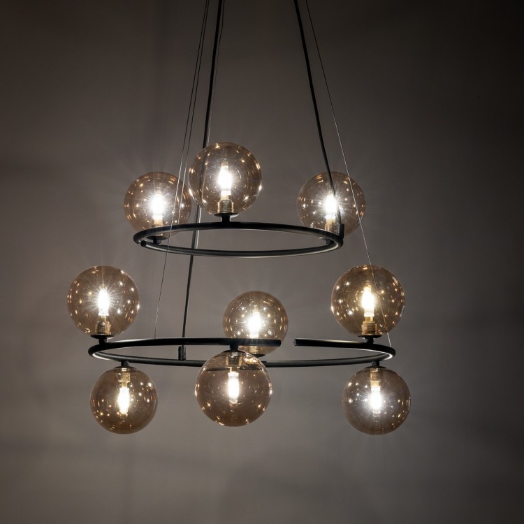 ANABELLE Lampa wisząca 9 6845 TK Lighting Czarny Grafitowy