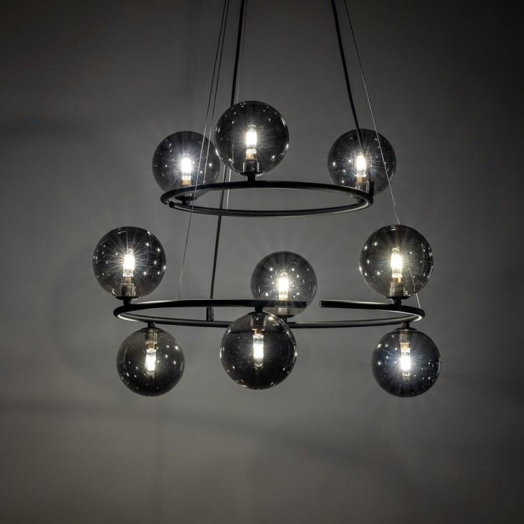 ANABELLE Lampa wisząca 9 6845 TK Lighting Czarny Grafitowy