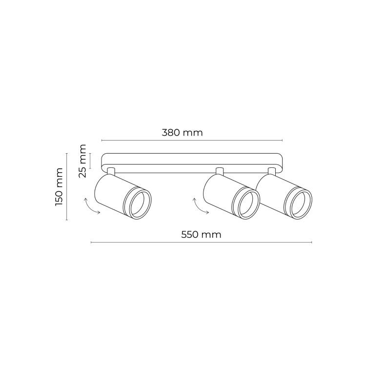 JET BLACK 3XGU10 6914 TK Lighting Czarny Czarny