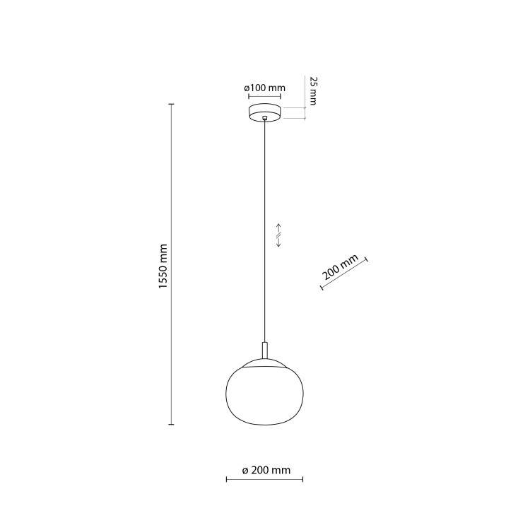 VIBE WHITE Lampa wisząca 1 200 5824 TK Lighting Czarny Biały