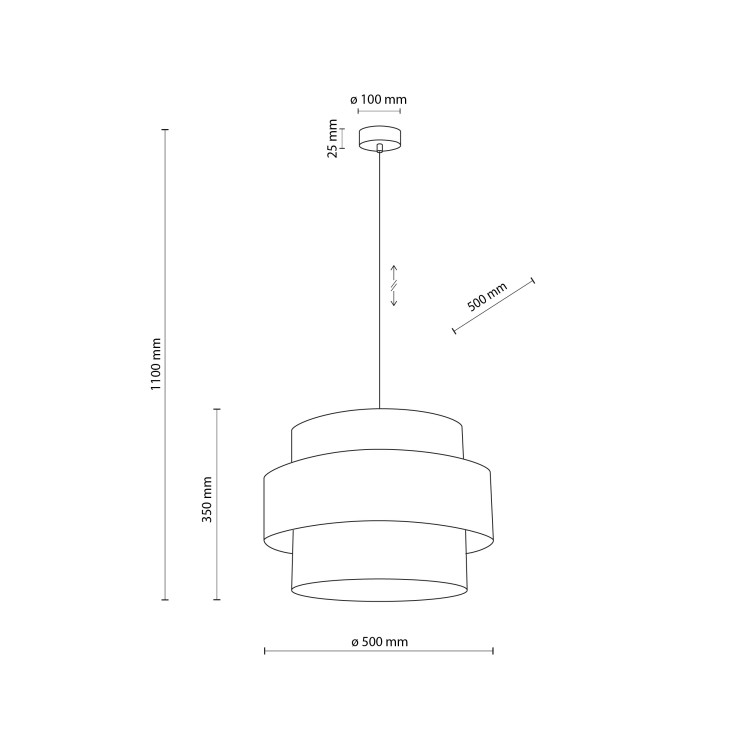 CALISTO WHITE Lampa wisząca 3 500 5363 TK Lighting Czarny Biały