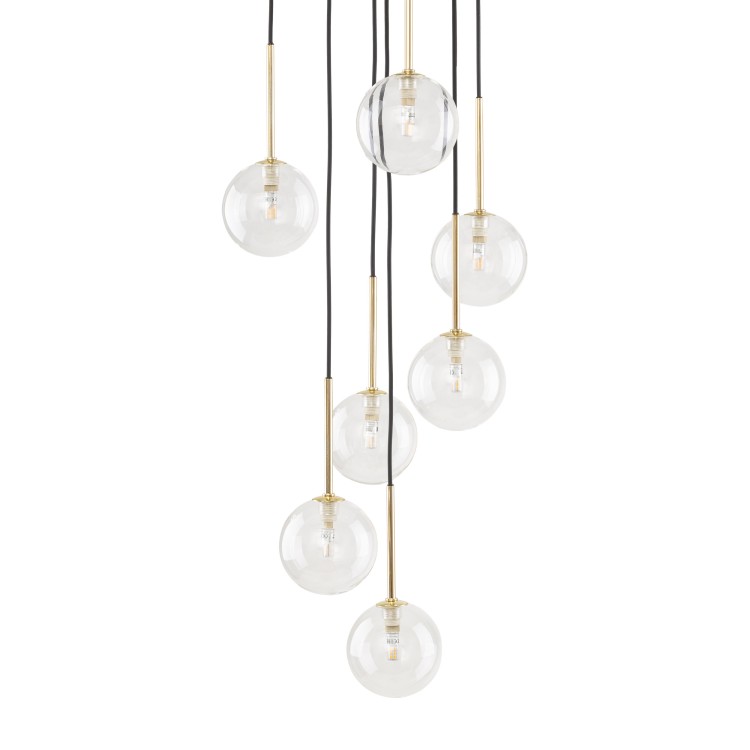 NILOS BLACK / GOLD Lampa wisząca 7 5362 TK Lighting Złoty, Czarny Transparentny
