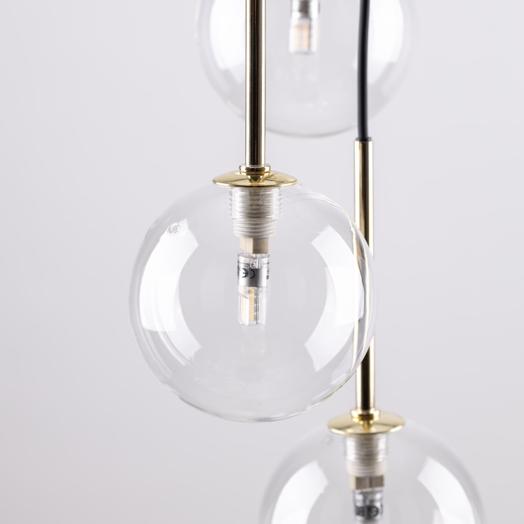 NILOS BLACK / GOLD Lampa wisząca 7 5362 TK Lighting Złoty, Czarny Transparentny