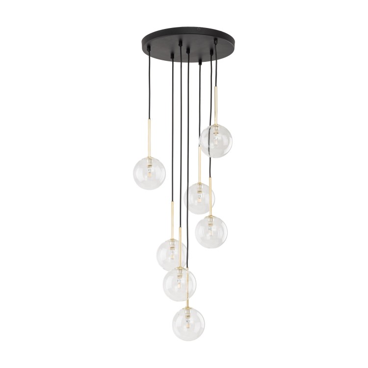 NILOS BLACK / GOLD Lampa wisząca 7 5362 TK Lighting Złoty, Czarny Transparentny