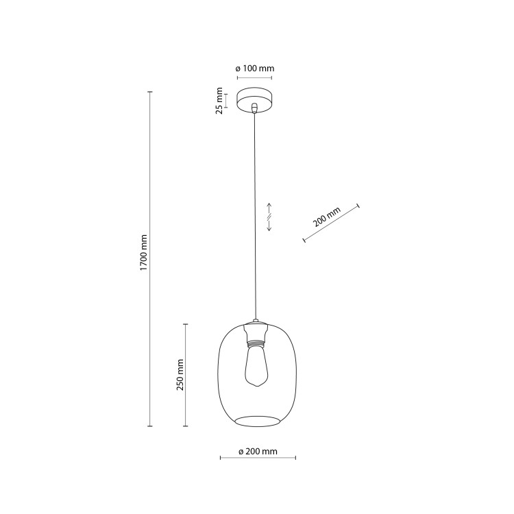 ELIO GRAPHITE Lampa wisząca 1 5971 TK Lighting Czarny Grafitowy