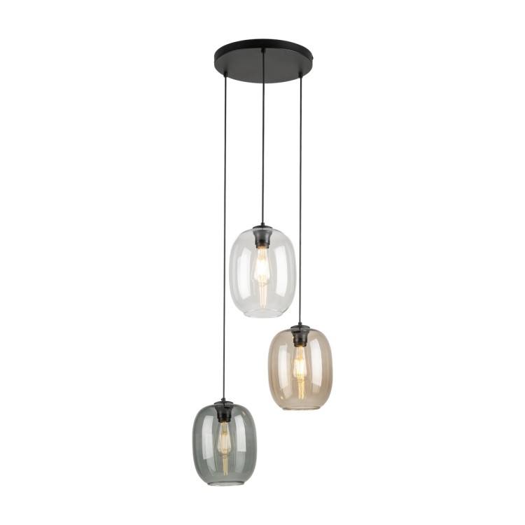 ELIO MIX Lampa wisząca 3 5973 TK Lighting Czarny Transparentny, Topaz, Grafitowy