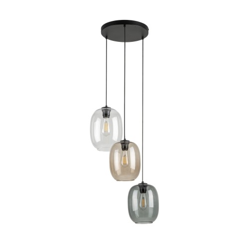 ELIO MIX Lampa wisząca 3 5973 TK Lighting Czarny Transparentny, Topaz, Grafitowy