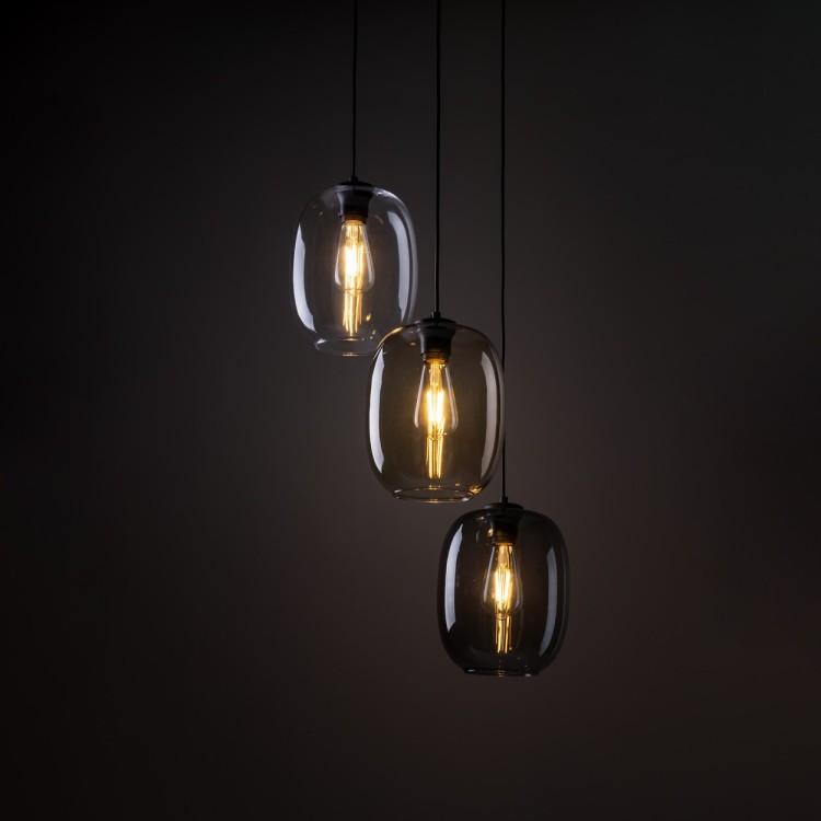 ELIO MIX Lampa wisząca 3 5973 TK Lighting Czarny Transparentny, Topaz, Grafitowy