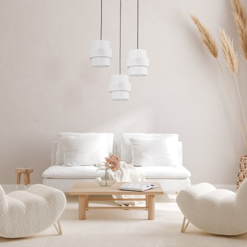 CALISTO WHITE Lampa wisząca 3 5975 TK Lighting Czarny Biały
