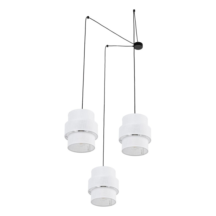 CALISTO WHITE Lampa wisząca 3 5975 TK Lighting Czarny Biały