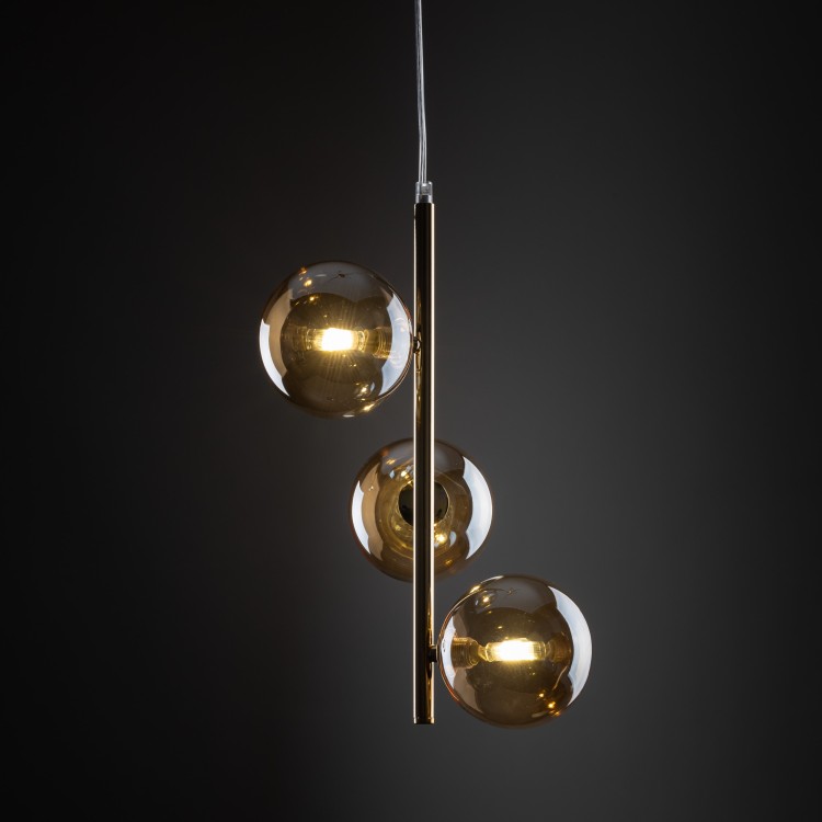 ESTERA GOLD Lampa wisząca 3 4838 TK Lighting Złoty Bursztynowy