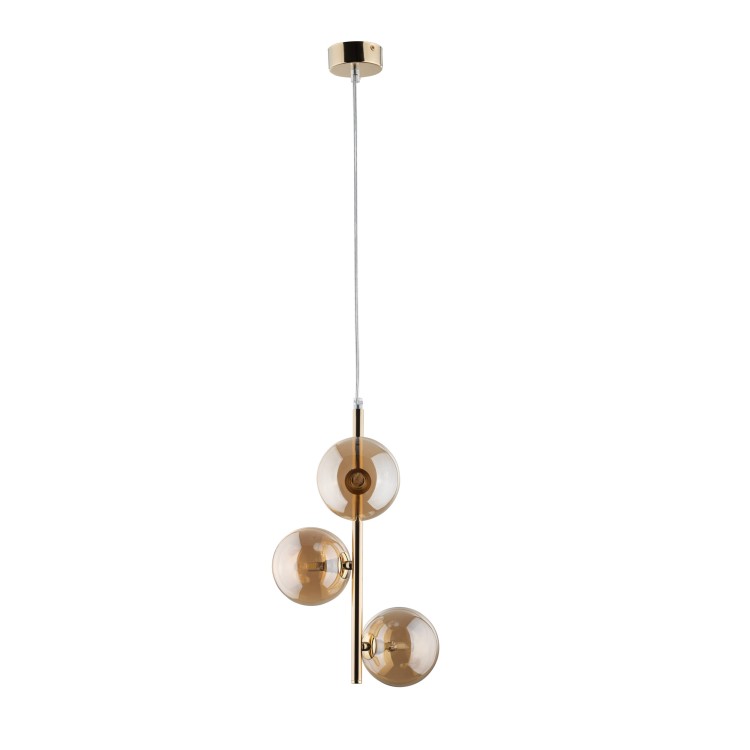 ESTERA GOLD Lampa wisząca 3 4838 TK Lighting Złoty Bursztynowy