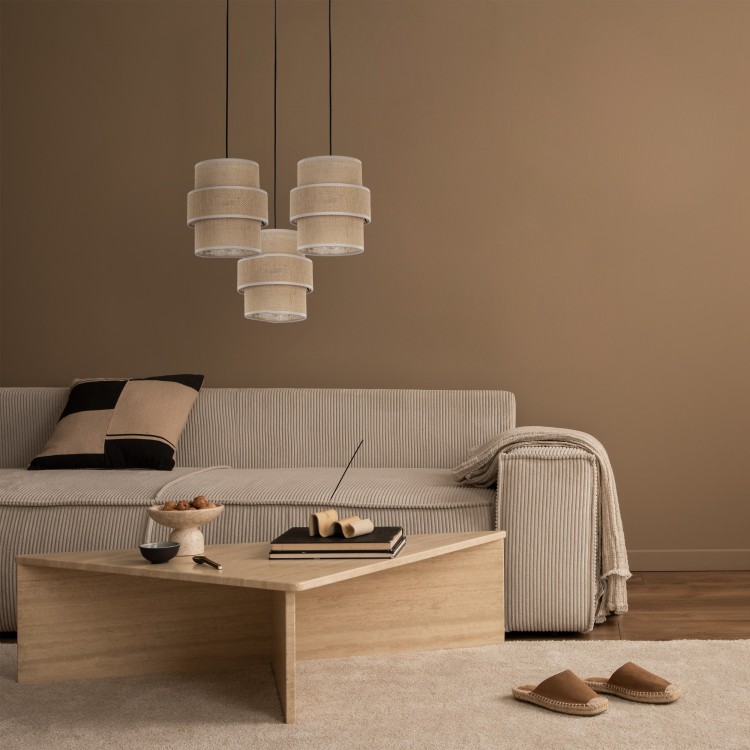 CALISTO JUTA Lampa wisząca 3 5403 TK Lighting Czarny Juta