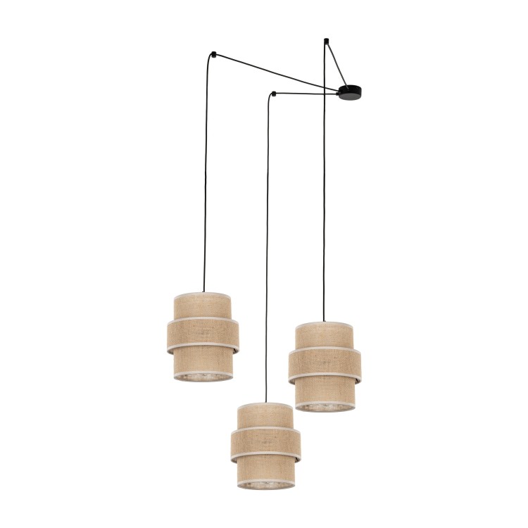 CALISTO JUTA Lampa wisząca 3 5403 TK Lighting Czarny Juta