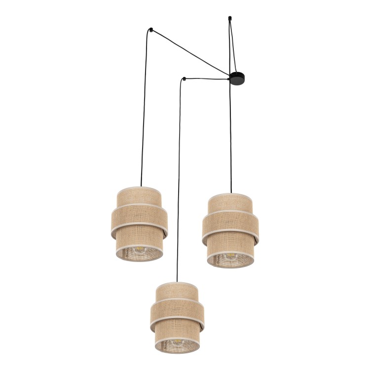 CALISTO JUTA Lampa wisząca 3 5403 TK Lighting Czarny Juta