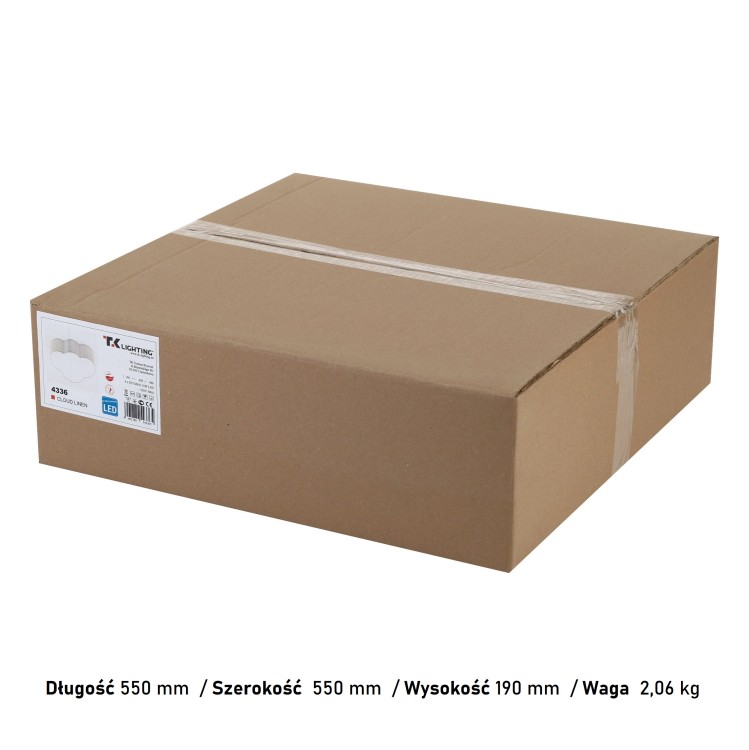 CLOUD LINEN Lampa sufitowa 4 4336 TK Lighting Biały Len