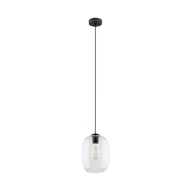 ELIO TRANSPARENT Lampa wisząca 1 4339 TK Lighting Czarny Transparentny