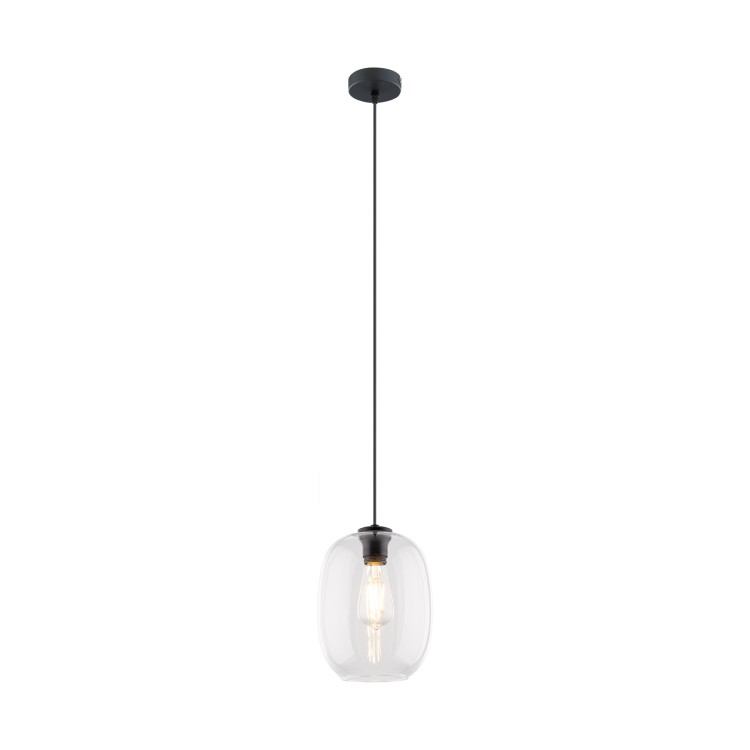 ELIO TRANSPARENT Lampa wisząca 1 4339 TK Lighting Czarny Transparentny