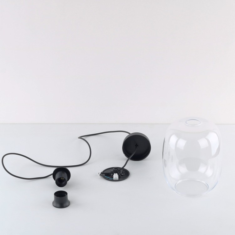 ELIO TRANSPARENT Lampa wisząca 1 4339 TK Lighting Czarny Transparentny
