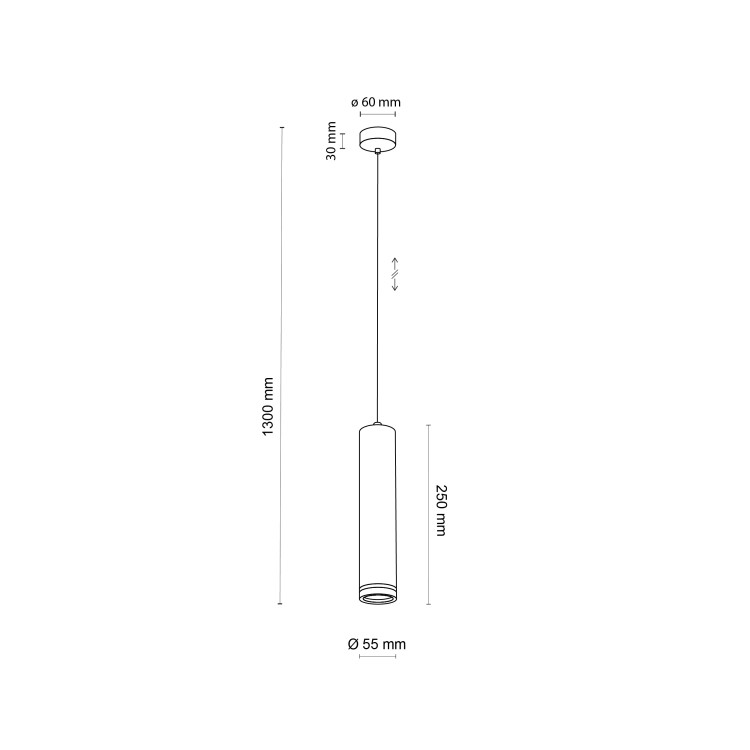 JET BLACK Lampa wisząca 1XGU10 4899 TK Lighting Czarny Czarny