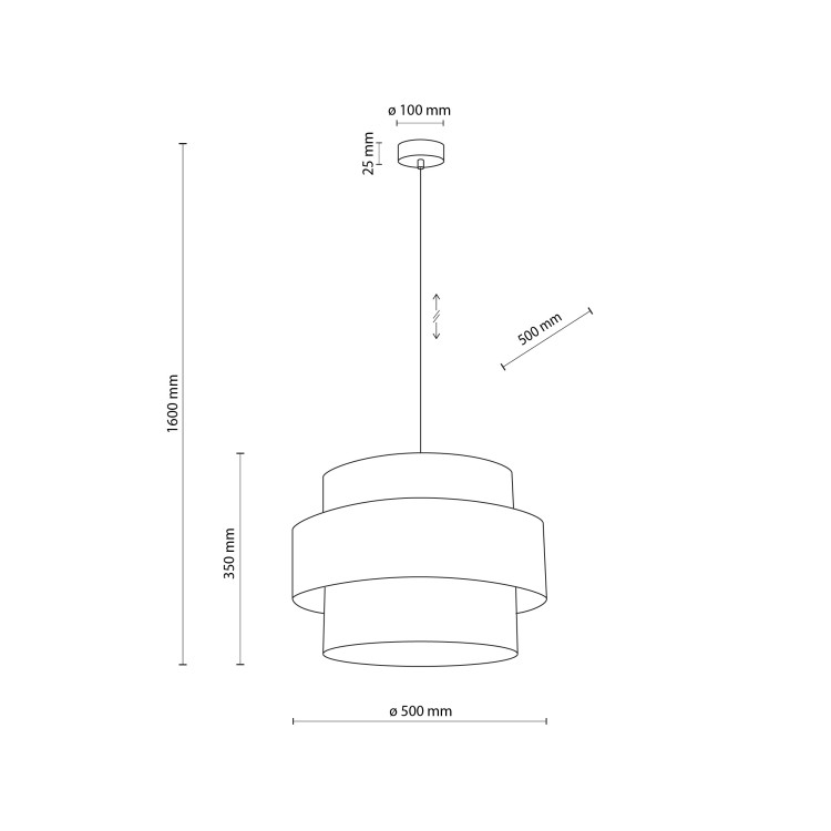 CALISTO JUTA Lampa wisząca 1 500 5419 TK Lighting Czarny Juta