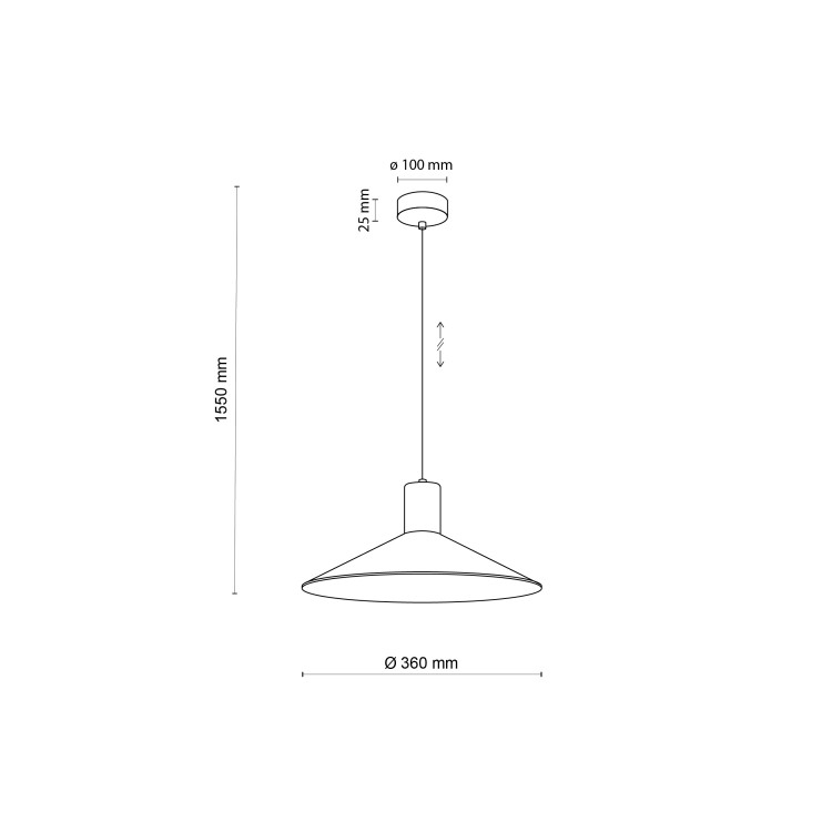 JUMP Lampa wisząca M 1 1831 TK Lighting Czarny Czarny