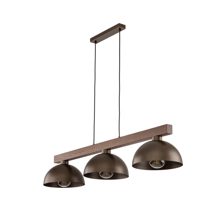 OSLO BROWN Lampa wisząca 3 6299 TK Lighting Brązowy, Orzech Brązowy