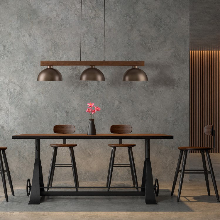 OSLO BROWN Lampa wisząca 3 6299 TK Lighting Brązowy, Orzech Brązowy