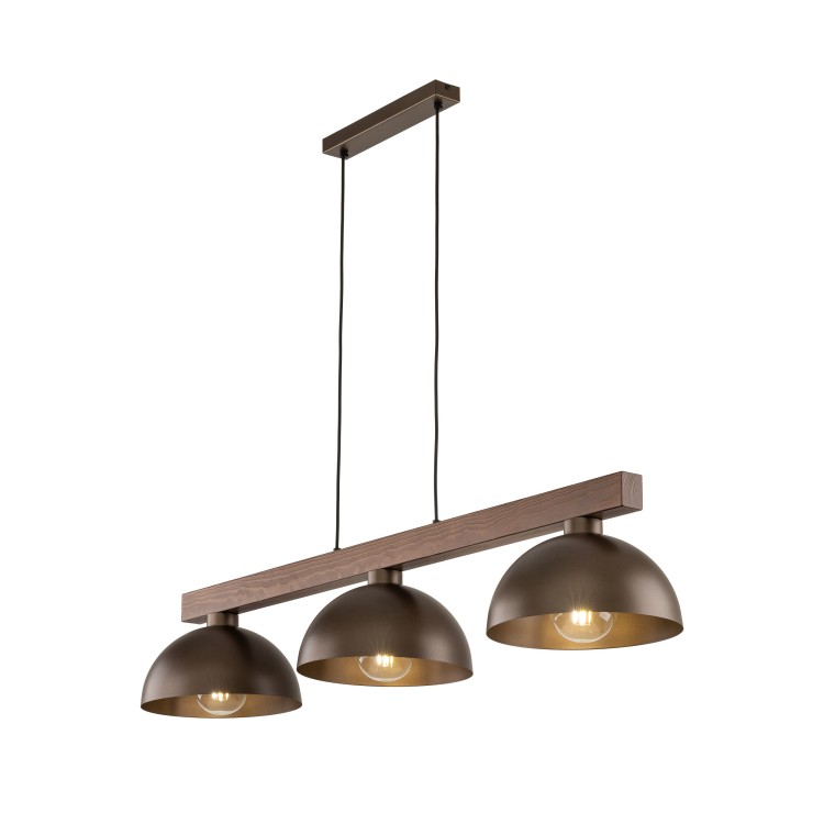 OSLO BROWN Lampa wisząca 3 6299 TK Lighting Brązowy, Orzech Brązowy
