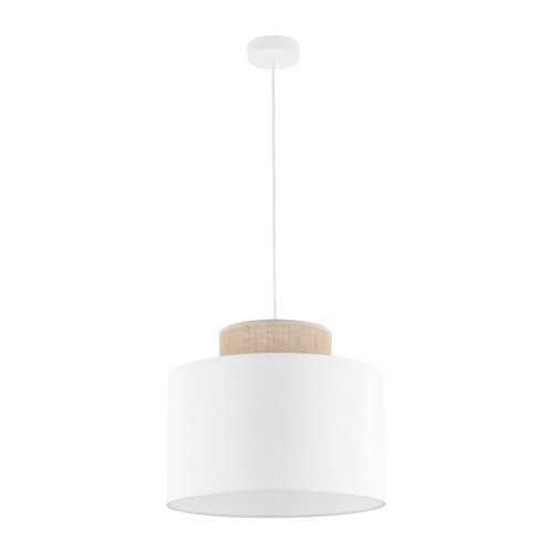 DUO WHITE JUTA Lampa wisząca 1 1856 TK Lighting Biały Biały, Juta