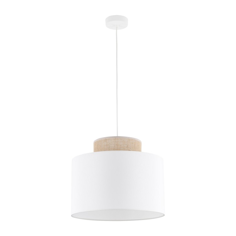 DUO WHITE JUTA Lampa wisząca 1 1856 TK Lighting Biały Biały, Juta