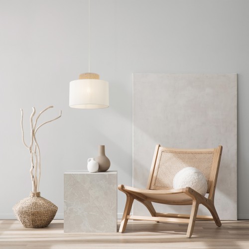 DUO WHITE JUTA Lampa wisząca 1 1856 TK Lighting Biały Biały, Juta