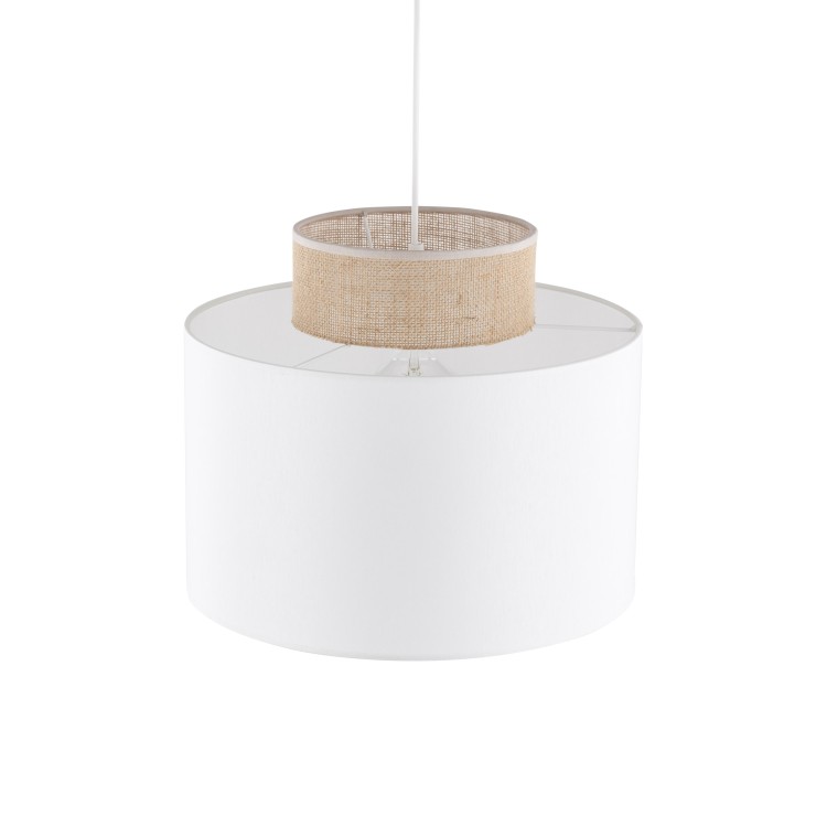 DUO WHITE JUTA Lampa wisząca 1 1856 TK Lighting Biały Biały, Juta