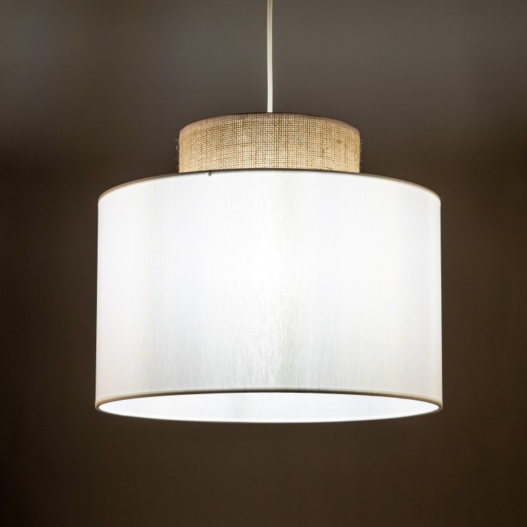 DUO WHITE JUTA Lampa wisząca 1 1856 TK Lighting Biały Biały, Juta