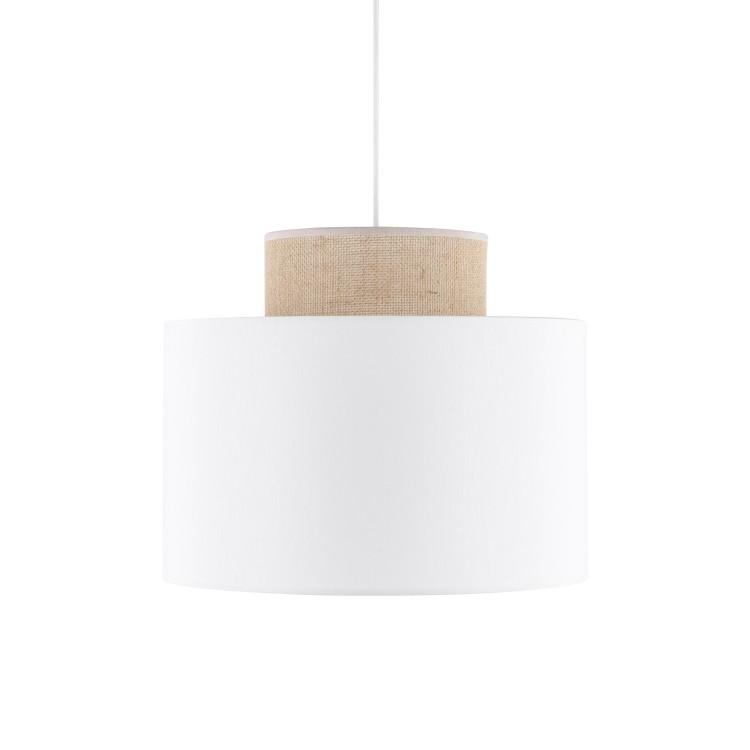 DUO WHITE JUTA Lampa wisząca 1 1856 TK Lighting Biały Biały, Juta