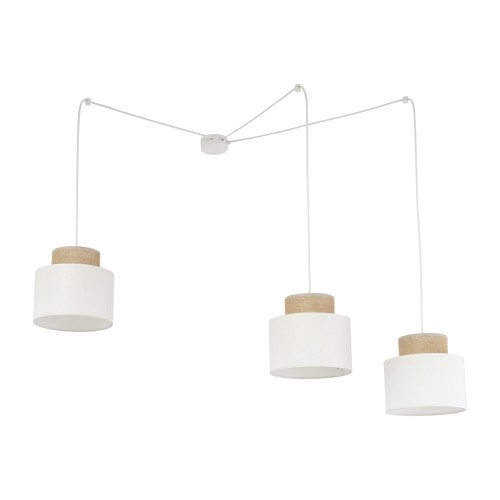 DUO WHITE JUTA Lampa wisząca 3 2345 TK Lighting Biały Biały, Juta