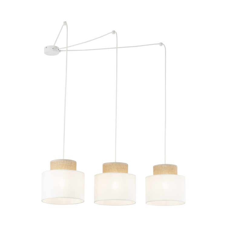DUO WHITE JUTA Lampa wisząca 3 2345 TK Lighting Biały Biały, Juta