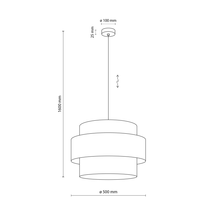 TRIO JUTA Lampa wisząca 1 2758 TK Lighting Czarny Multikolor