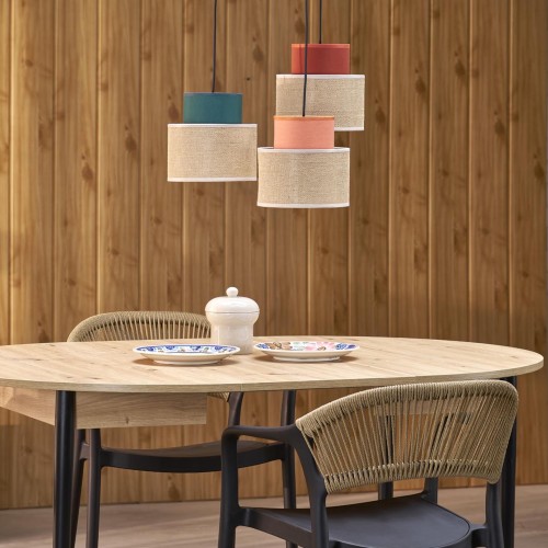 DUO JUTA MIX Lampa wisząca 3 Koło 2759 TK Lighting Czarny Juta, Zielony, Pomarańczowy