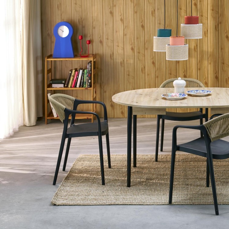 DUO JUTA MIX Lampa wisząca 3 Koło 2759 TK Lighting Czarny Juta, Zielony, Pomarańczowy