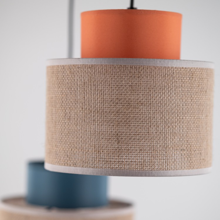 DUO JUTA MIX Lampa wisząca 3 Koło 2759 TK Lighting Czarny Juta, Zielony, Pomarańczowy