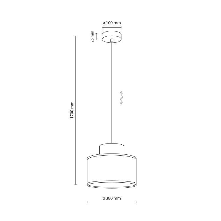 DUO JUTA BROWN Lampa wisząca 1 3139 TK Lighting Czarny Juta
