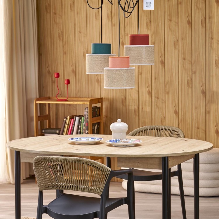 DUO JUTA MIX Lampa wisząca 3 3140 TK Lighting Czarny Juta, Zielony, Pomarańczowy