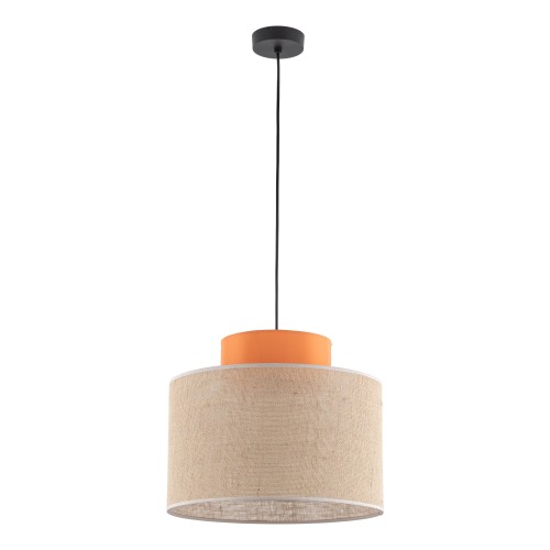 DUO JUTA ORANGE Lampa wisząca 1 3227 TK Lighting Czarny Juta, Pomarańczowy